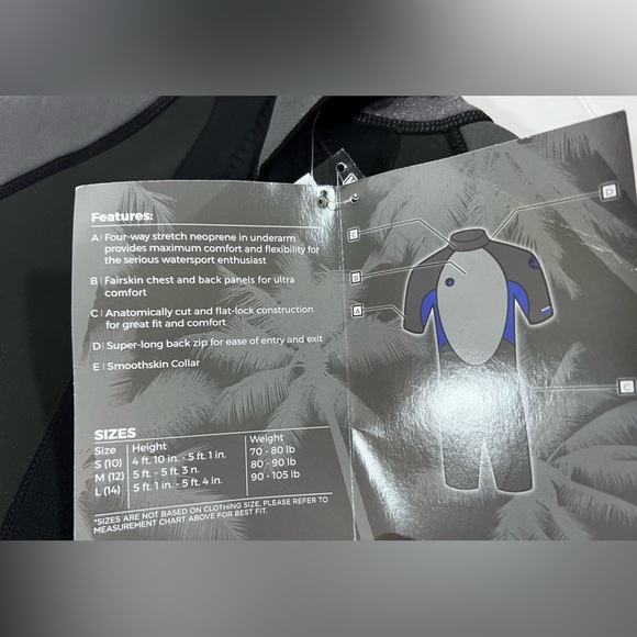 Body Glove PRO 3 Wetsuit YOUTH Unisex Small Black/Blue 70/80 lbs Beach Lake Fun - Picture 7 of 9